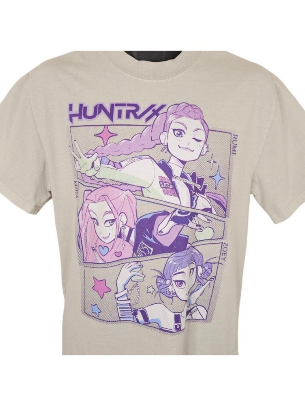 KPop Demon Hunters T Shirt Mens Size Small Gray Huntrix Animated Movie OVERSIZED